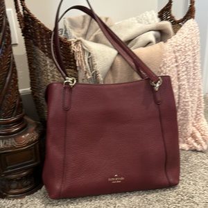 EUC Kate Spade Burgundy Leather Shoulder Bag 12x10x5
